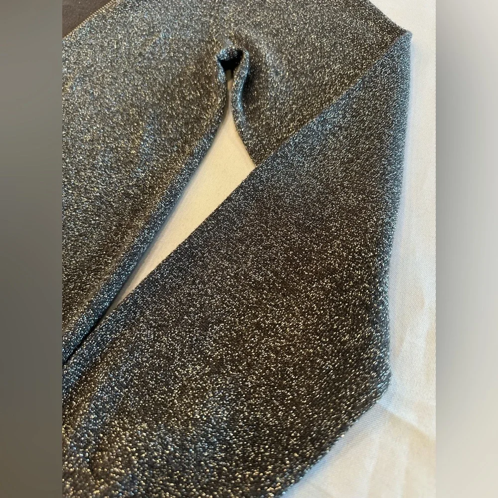 Michael Kors Glittering Silver Black Zip Up Top Size Medium